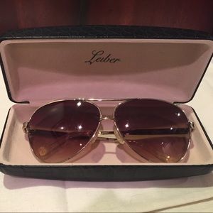 Judith Leiber Aviator Sunglasses Gold Frame