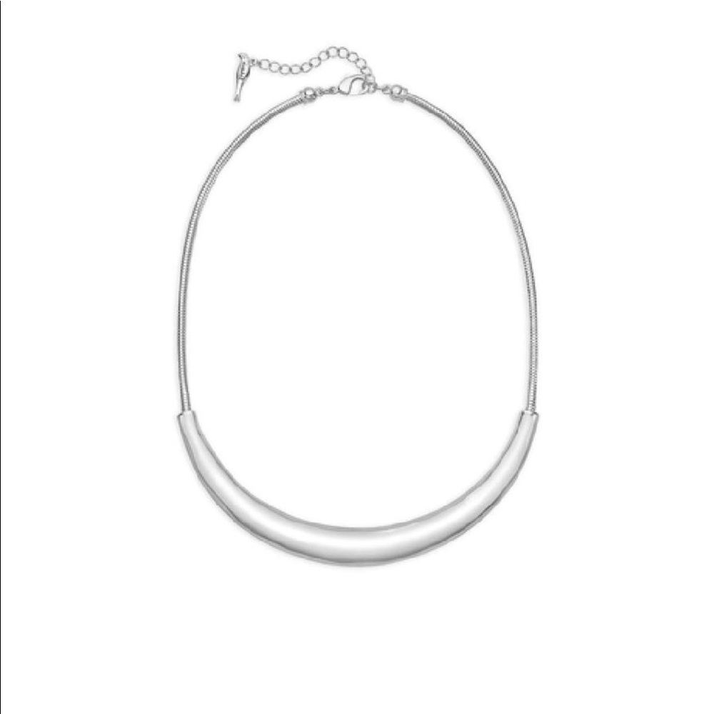 Silver collar necklace