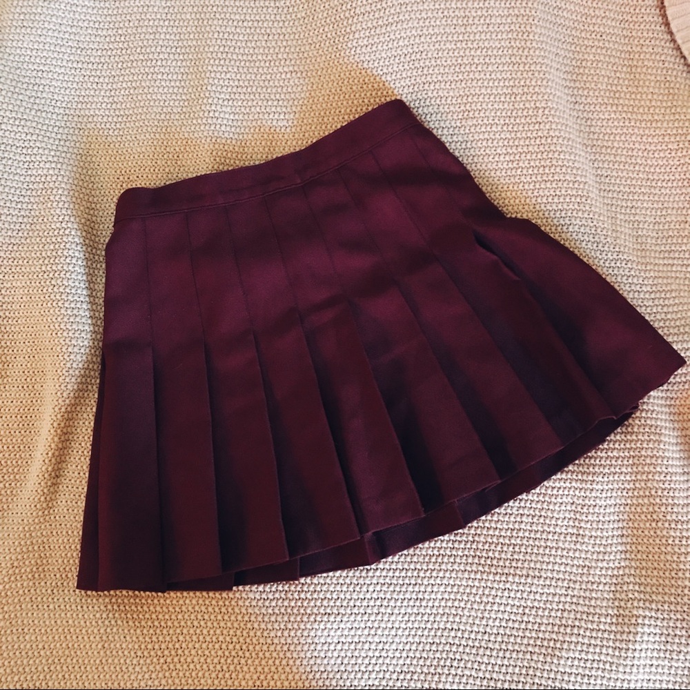 Burgundy American Apparel Tennis Skirt