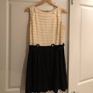 🌺 Ali Ro Black and Cream A-line dress. 