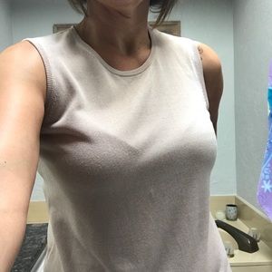 Sleeveless Cream Ann Taylor top