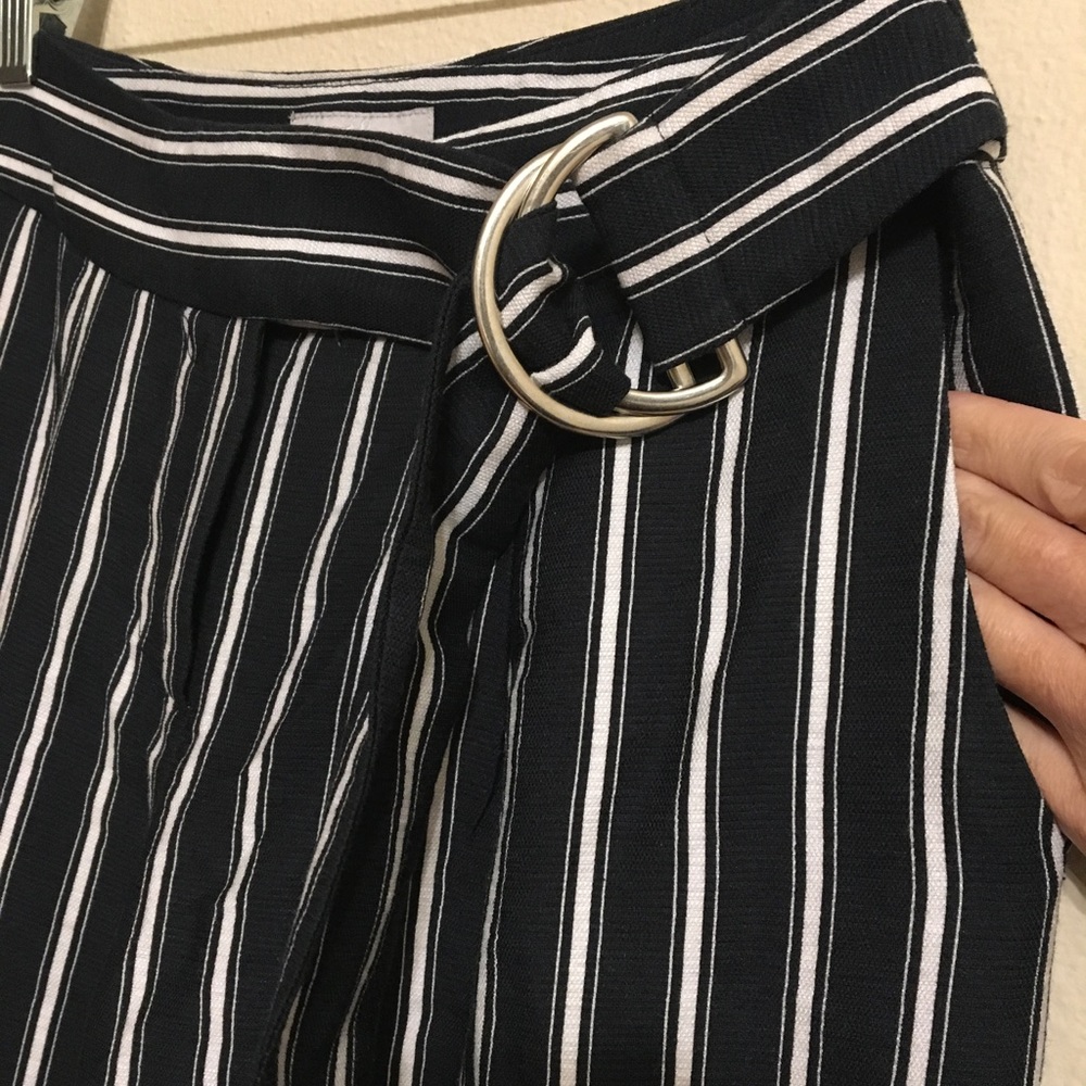 Navy w/ white striped palazzo pants