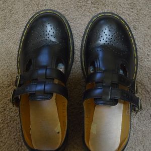 Black Leather Dr. Marten's Mary Janes