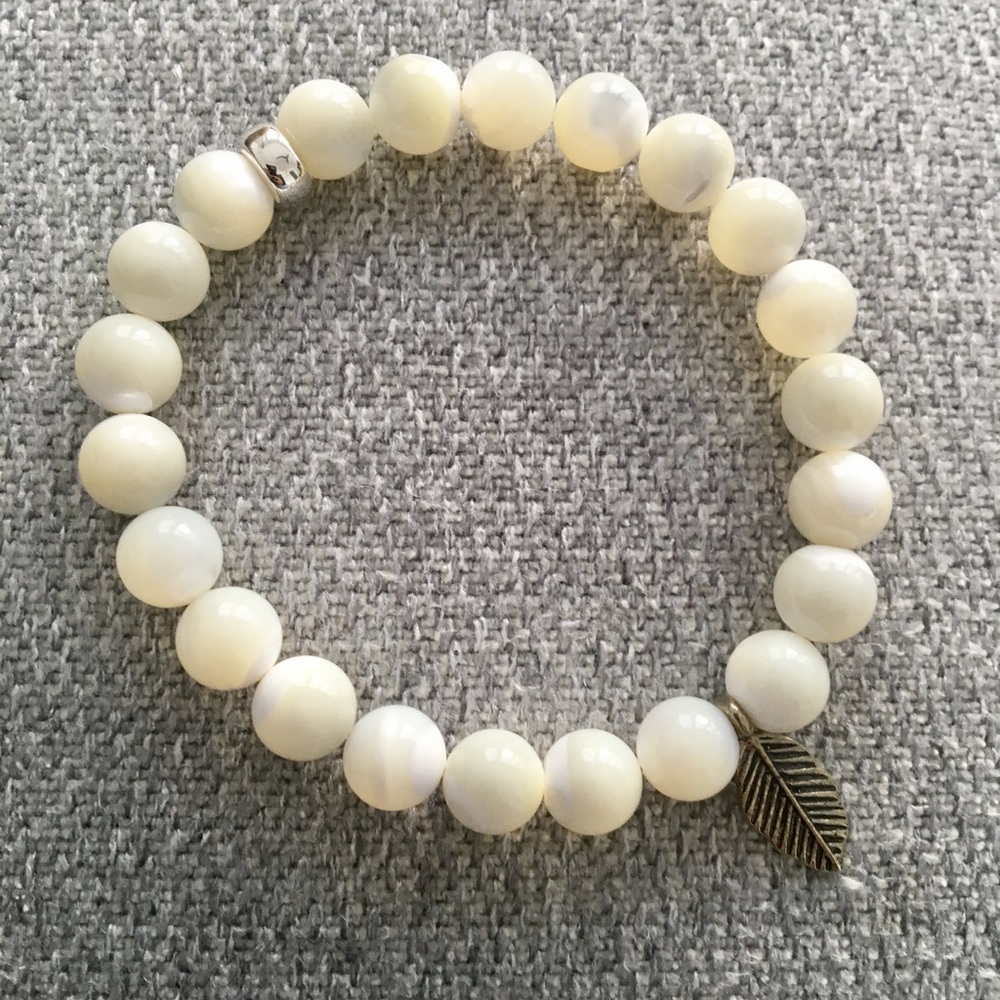 White Water Stone Bead Bracelets