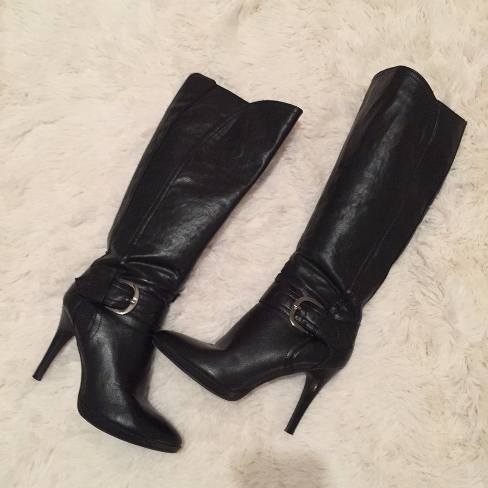 Black knee high boots