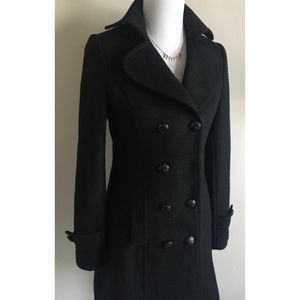Forever 21 Classy Black Wool-blend Peacoat Forever 21 Classy Black Wool-blend Peacoat
