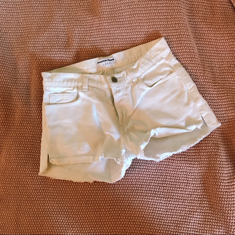 White American Apparel Shorts (Mid Rise)