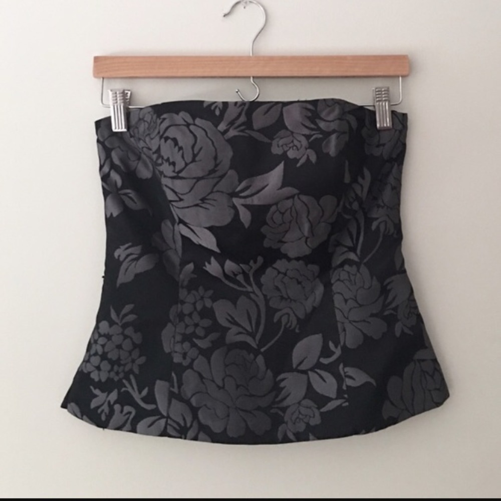 White House Black Market floral bustier top
