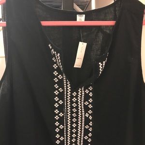 Embroidered Tie Up Linen Tank Top NWT Embroidered Tie Up Linen Tank Top NWT