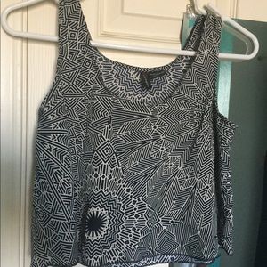 Navy blue and white tank top