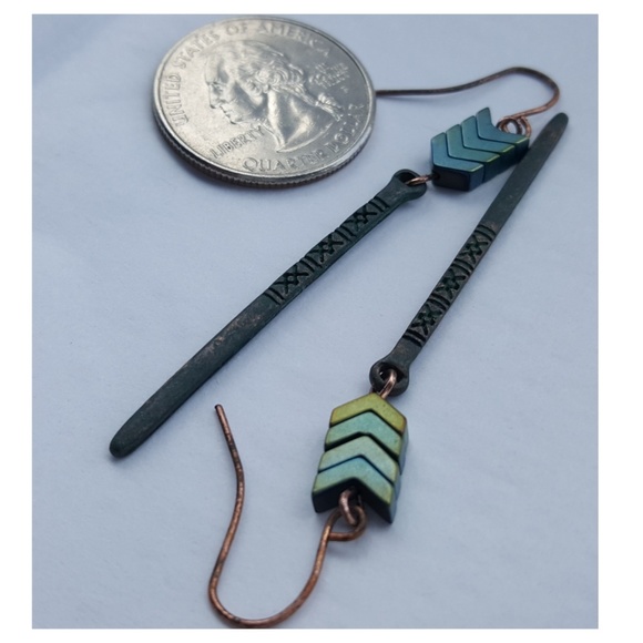 🌻3 FOR $18🌻5 🌟 Patina Arrow Dangle Earrings - Picture 4 of 6