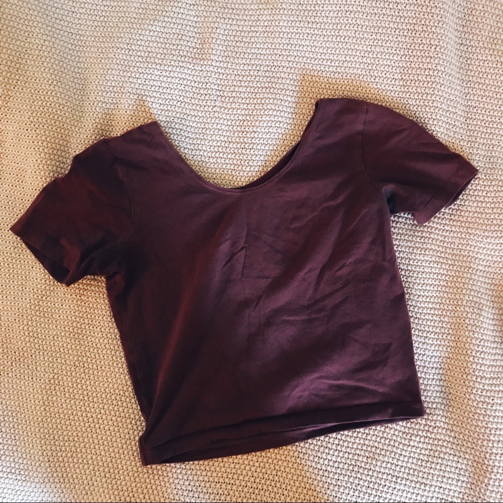 Burgundy American Apparel Crop Top