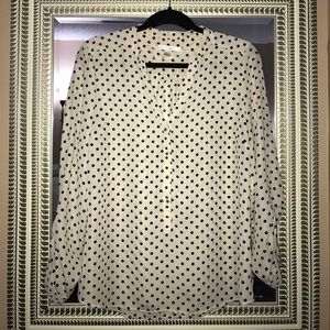 White and black polka dot shirt