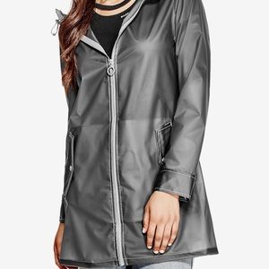 Guess Women's Gray Carrie Hooded Rain Jacket