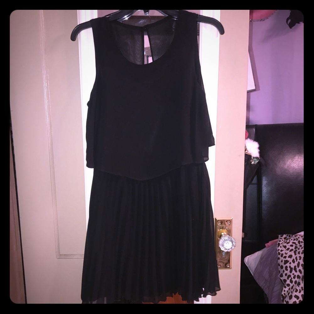 NWT sexy little black sheer ruffle dress
