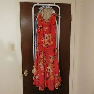 Melon floral dress