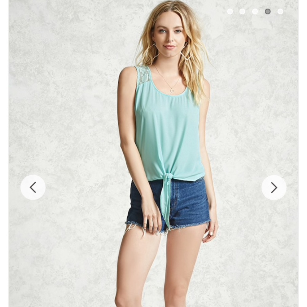 Forever 21 Lace Tie-Hem Top