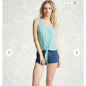 Forever 21 Lace Tie-Hem Top