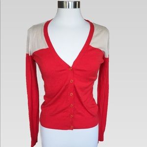 NWT Forever 21 Orange & Beige Cardigan Sweater XS NWT Forever 21 Orange & Beige Cardigan Sweater XS