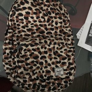 Adorable cheetah print Herschel bookbag