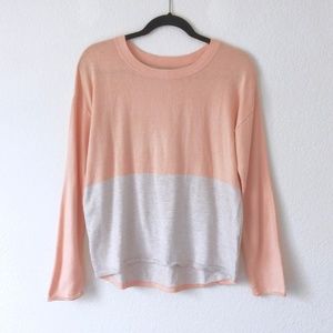 Banana Republic Colorblock Pink and Grey Sweater
