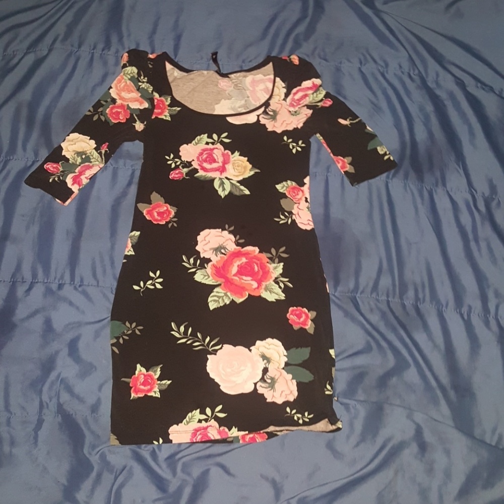 Black and flowered dress