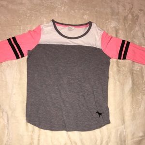 Victoria's Secret PINK 3/4 sleeve baseball tee