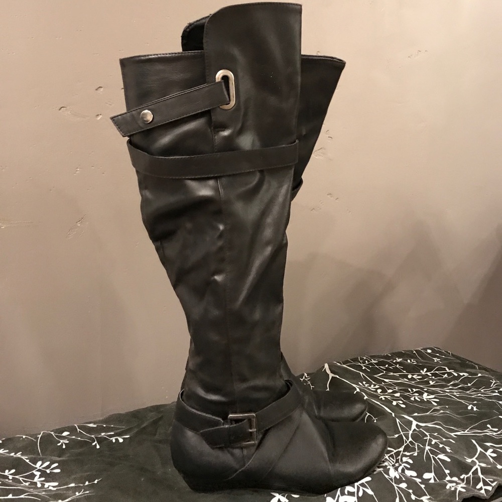 Knee High Mini Wedge Boots