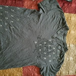 Skulls and crossbones shirt v neck