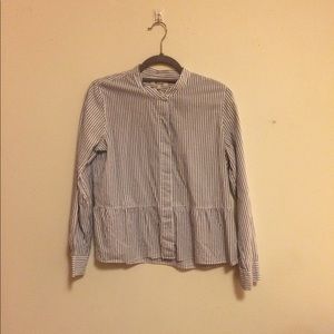 Madewell Pinstripe Peplum Button Down