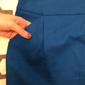 J. Crew bright blue pencil skirt with pockets! 8 J. Crew bright blue pencil skirt with pockets! 8