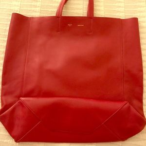 Authentic Céline Red Leather Tote