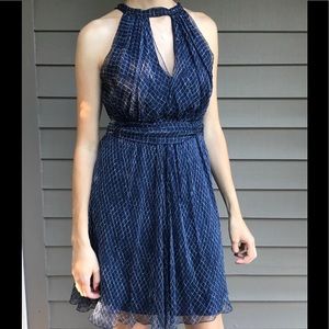 Alberta Ferretti navy silk dress. Size 4