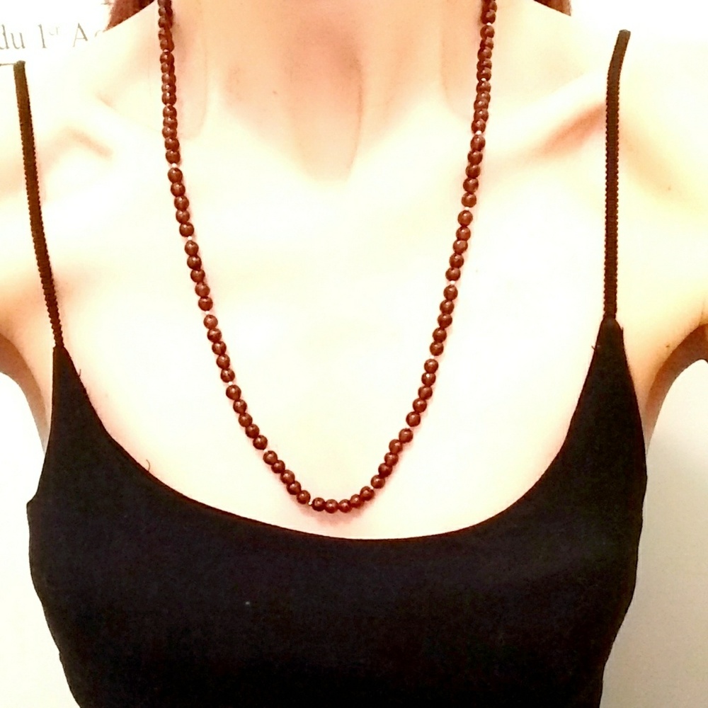 Vintage Garnet & Gold Bead Necklace