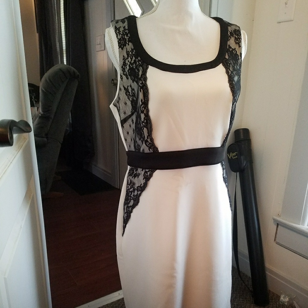 🌹Black lace overlay dress