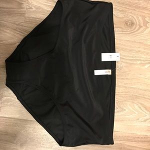 Black high waist swim bottoms