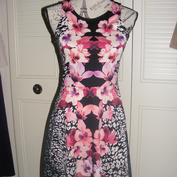 pink and black animal print dress