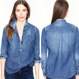 J.Crew Quarter Button Chambray