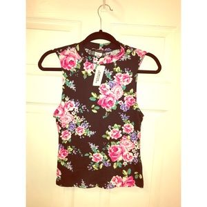 Floral high neck top Floral high neck top