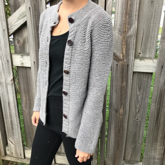 Garnet Hill Sweaters - Gray Garnet Hill Cardigan