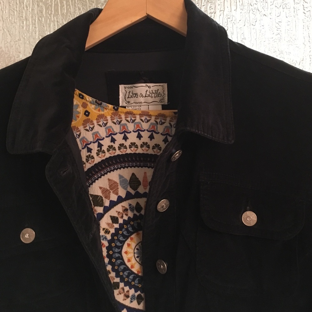 Black velvet jacket w/ a little bling. Size medium