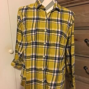Old Navy Mustard Yellow Plaid Button Up Old Navy Mustard Yellow Plaid Button Up