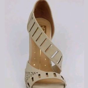 Faux leather nude stilettoes