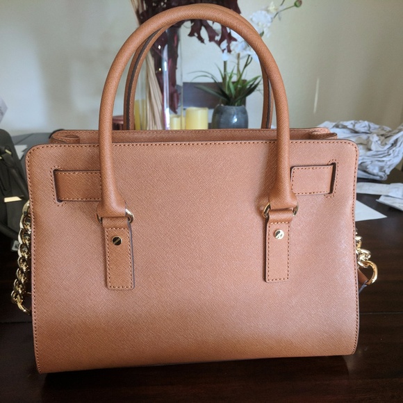 Michael Kors Hamilton  Satchel - NWT Brown W/Gold - Picture 3 of 6