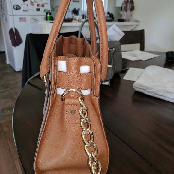 Michael Kors Hamilton  Satchel - NWT Brown W/Gold - Picture 2 of 6