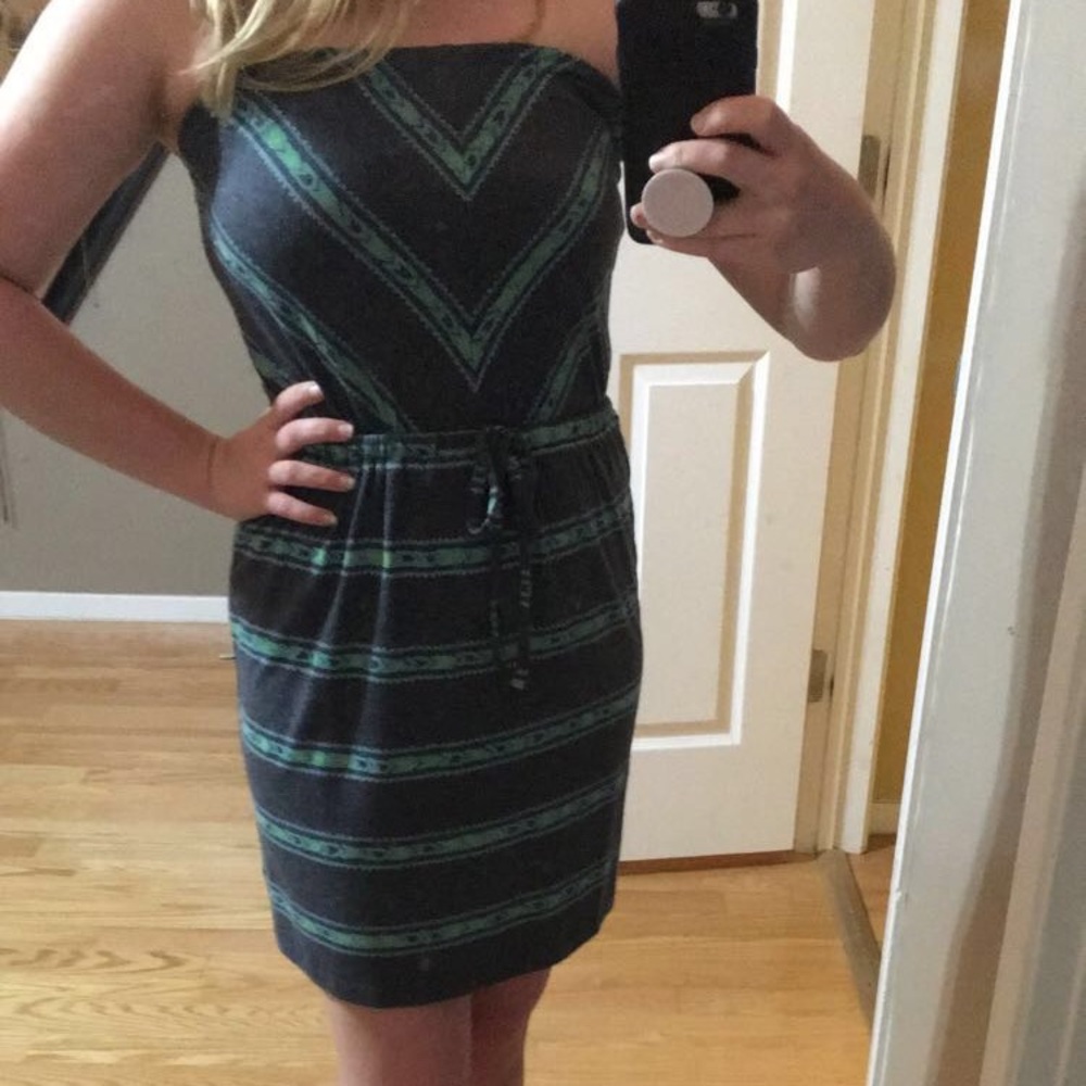 Teal and Gray Chevron Dress!