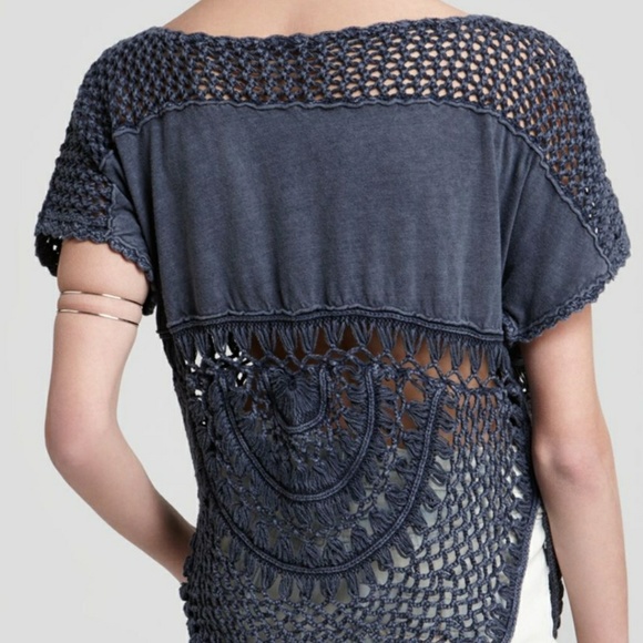 *NEW* FREE PEOPLE Medallion Mecrame Knit Top - Picture 3 of 4