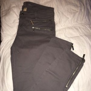 Michael Kors Gray Zipper Skinny Jeans