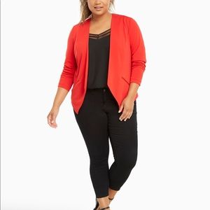 Torrid - Coral Crepe Cut-Away Blazer - Size 3