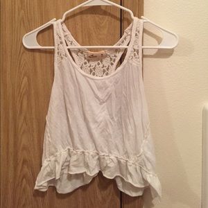 Backless white lace hollister crop top